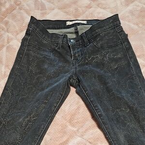Black Patterned Women Jeans